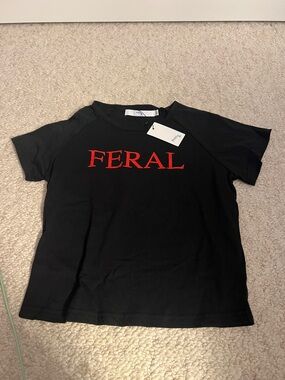 NWT Praying black and red feral large t-shirt